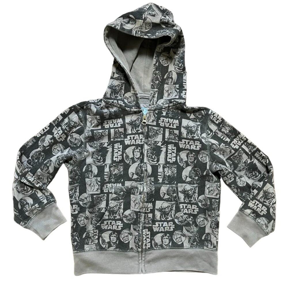 OLD NAVY STAR WARS Full Zip Hoodie Jacket Gray YOUTH 5